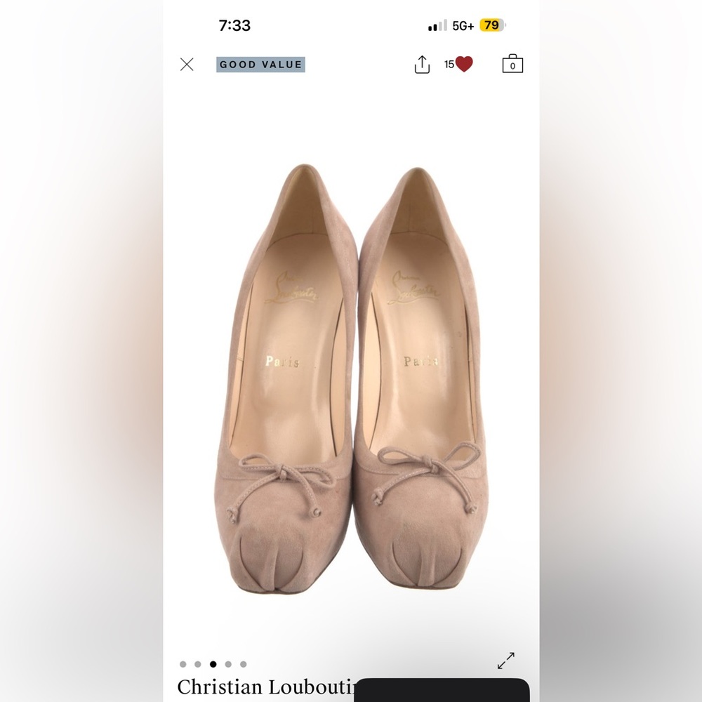 Christian Louboutin Nude Suede Heels